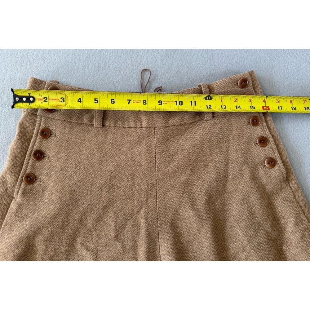 Ralph Lauren Rugby Herringbone Wool Skirt A-Line Lace Up Back Preppy Academia 8 - Picture 8 of 11